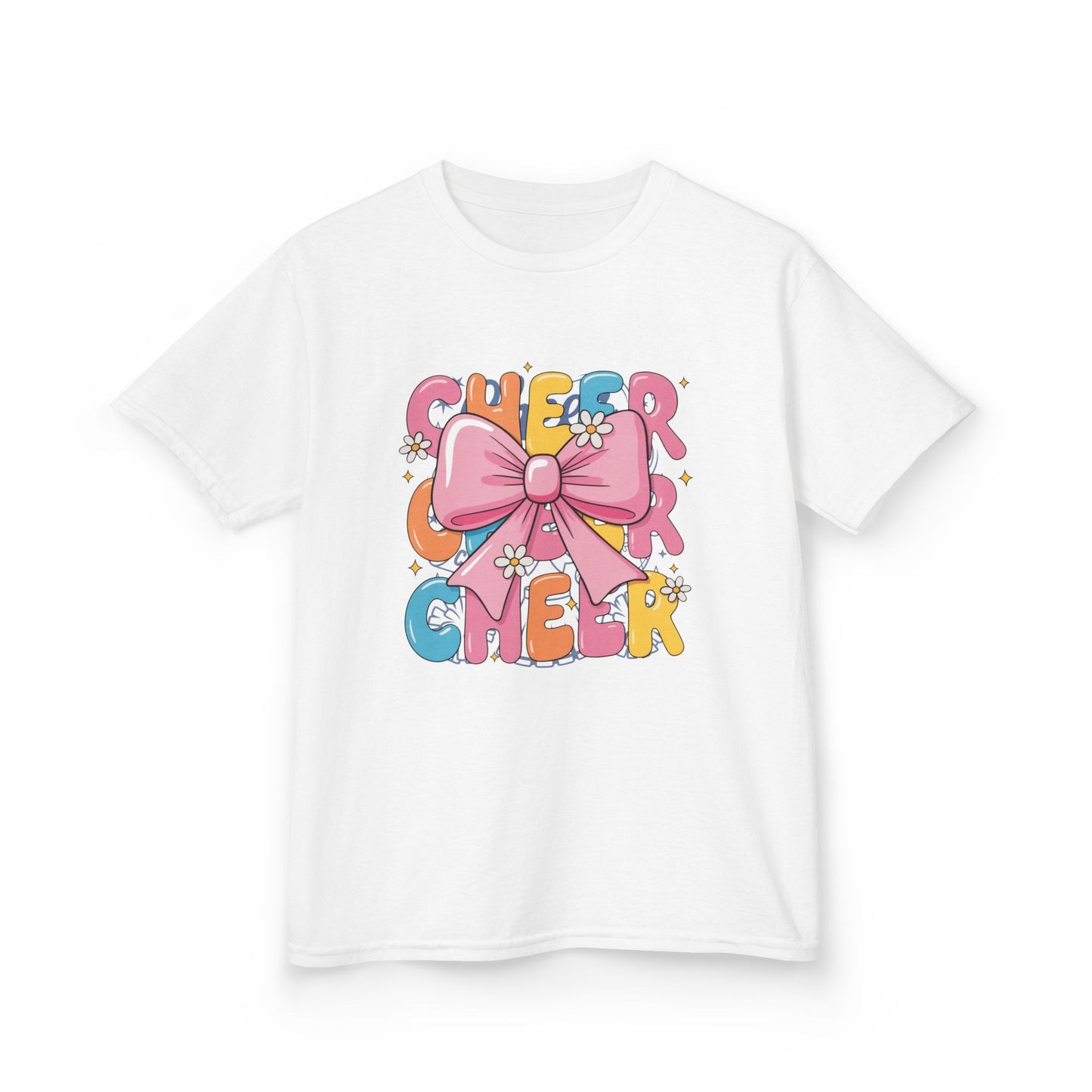 Kids Cheerful Bow Tee, Colorful Kids T-Shirt, Playful Graphic Tee, Fun Gift for Children, Birthday Party Shirt