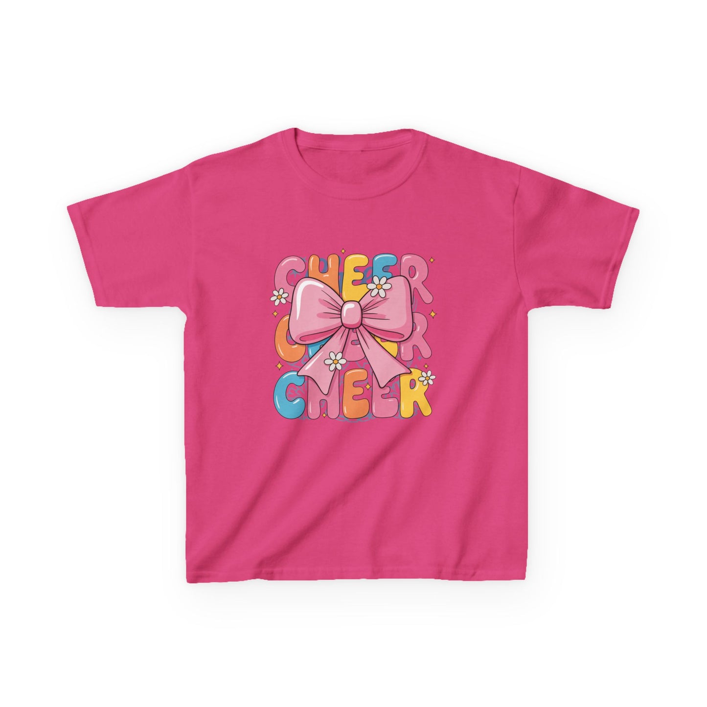Kids Cheerful Bow Tee, Colorful Kids T-Shirt, Playful Graphic Tee, Fun Gift for Children, Birthday Party Shirt