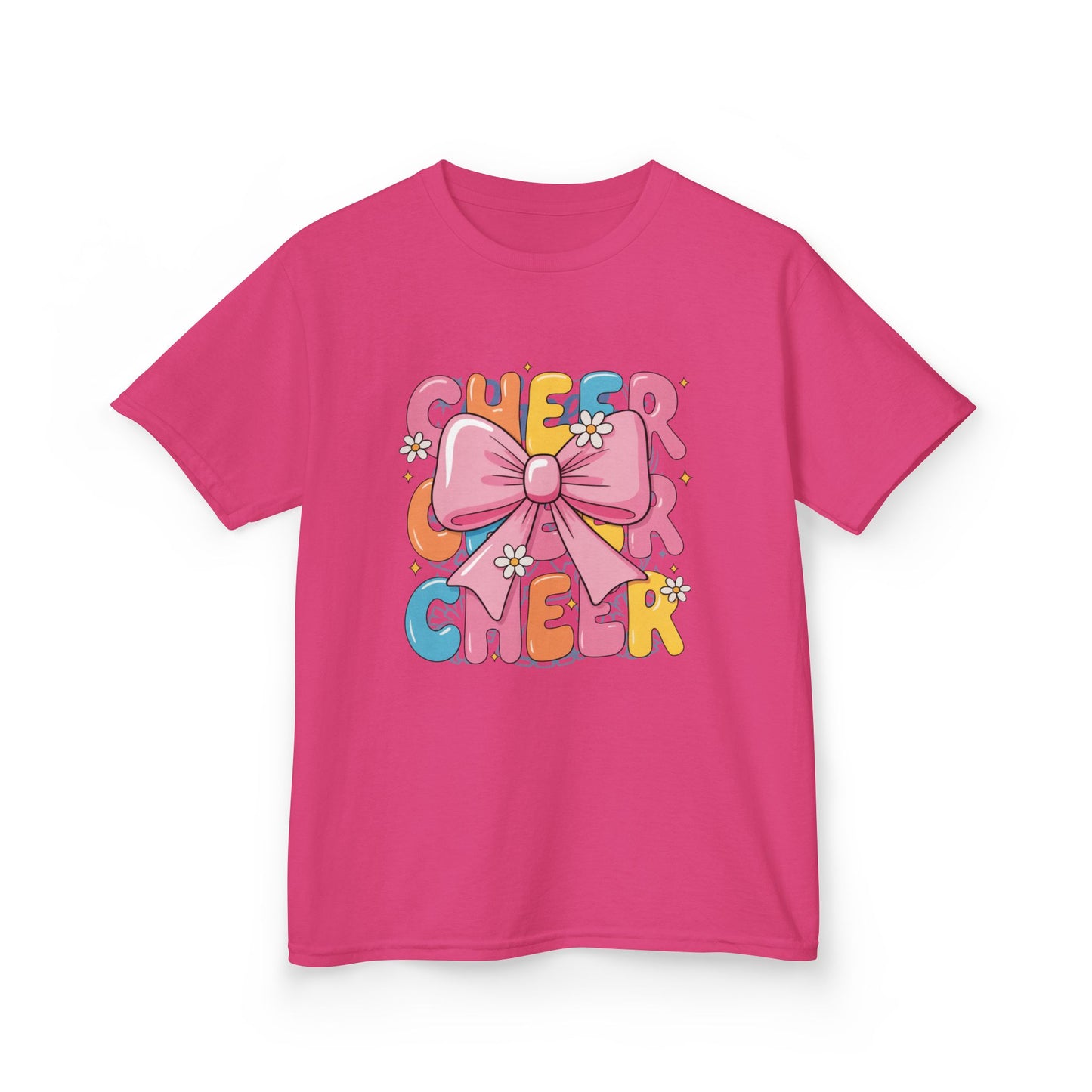 Kids Cheerful Bow Tee, Colorful Kids T-Shirt, Playful Graphic Tee, Fun Gift for Children, Birthday Party Shirt