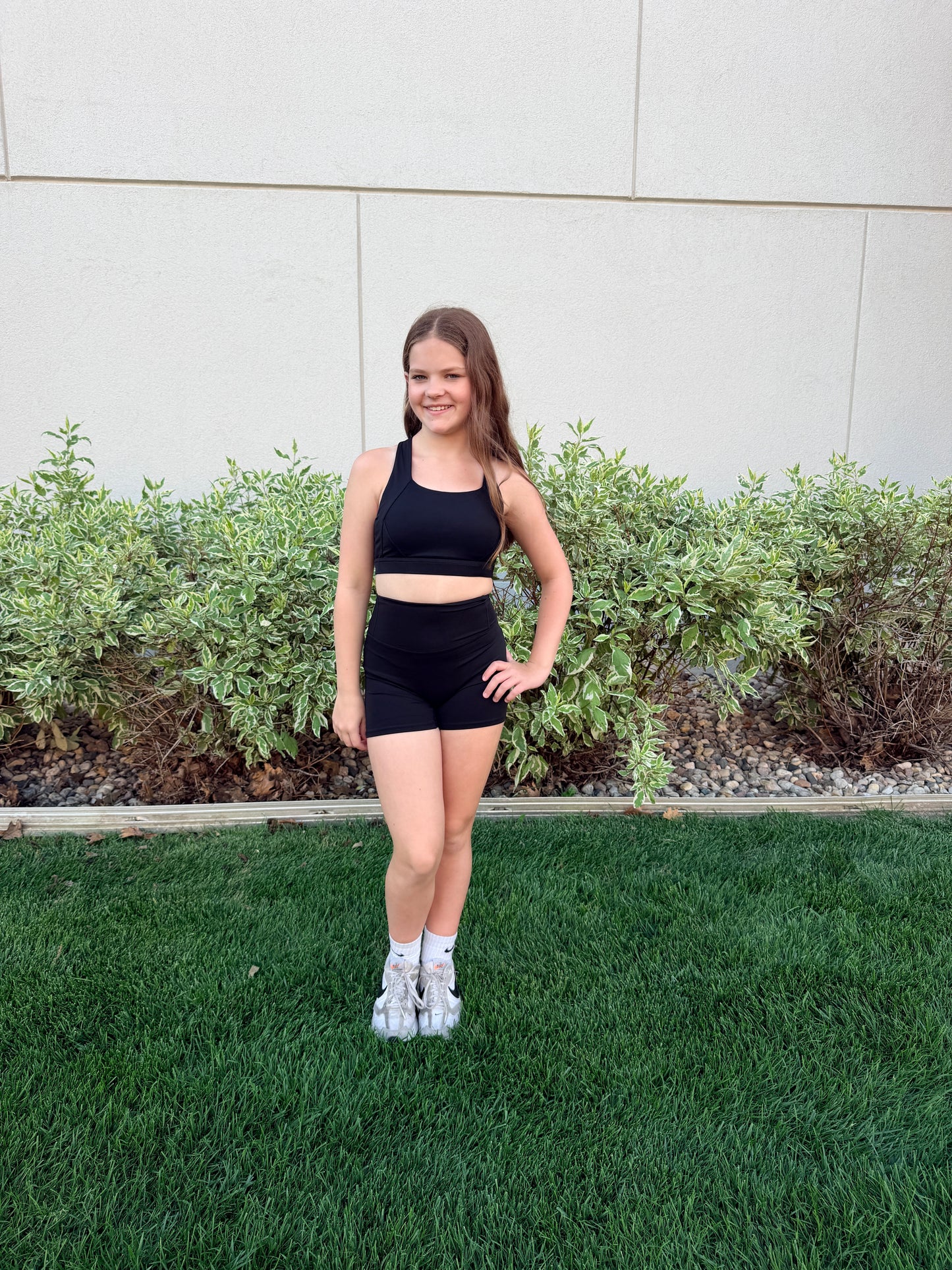 The Power Sports Bra and Shorts Set - Black