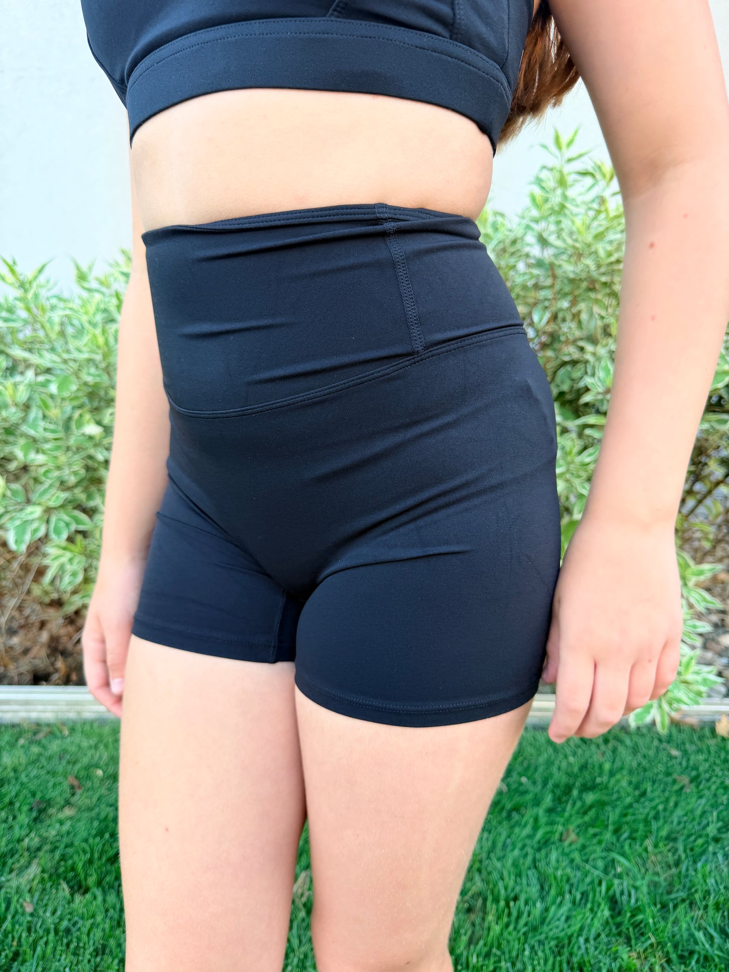 The Power Sports Bra and Shorts Set - Black